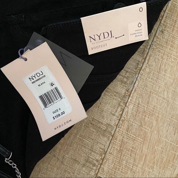 NWT! NYDJ black Barbara bootcut Jeans 0 - Picture 4 of 9